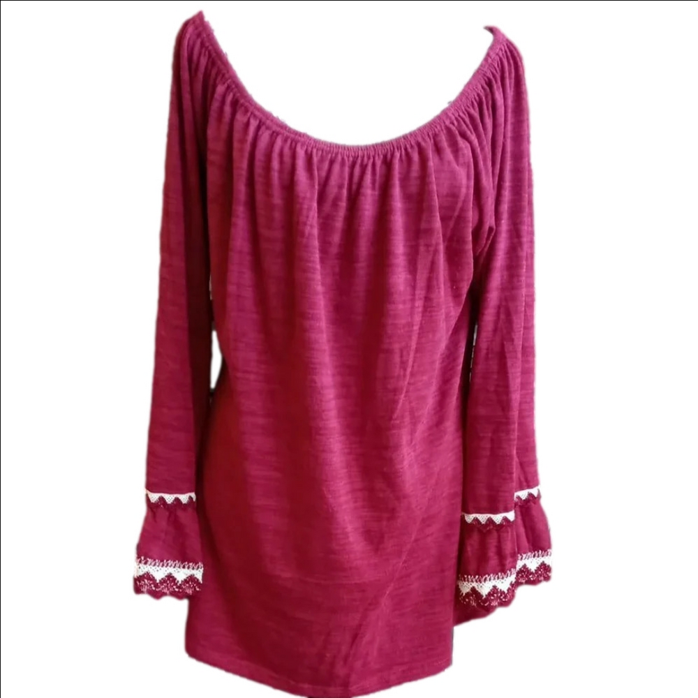 Romantic Burgundy Tunic Top